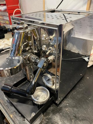 Macchina caffè espresso a leva in acciaio inox