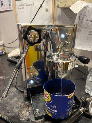 Macchina caffè espresso a leva in acciaio inox