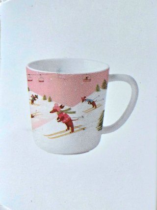 Tazza Natalizia Bassotti Sciatori 380ml