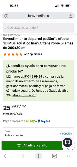Revestimiento de pared listones madera