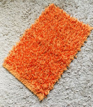 Alfombra de Baño Naranja y Beige