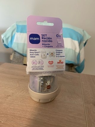 Set Recién Nacido MAM: Biberón 130ml y Chupete