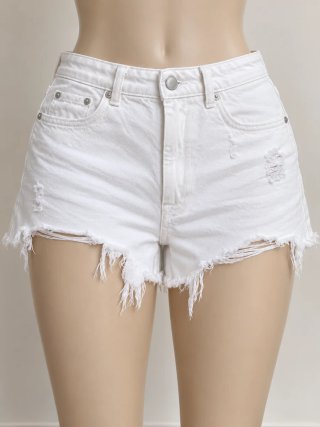 Short vaquero blanco Zara