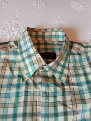 Camisa Premier Hombre Beige/Azul