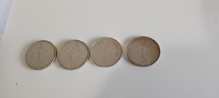 4 Monedas Plata Francesas Francos 1962-1965