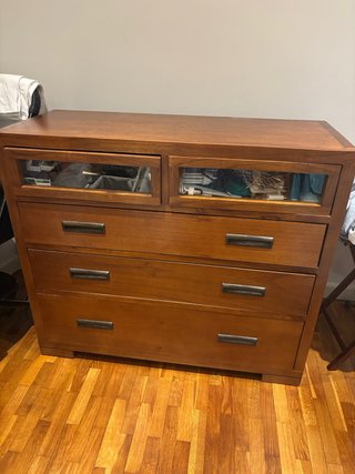 Cómoda Kenia Banak Madera Maciza Mindi Teca