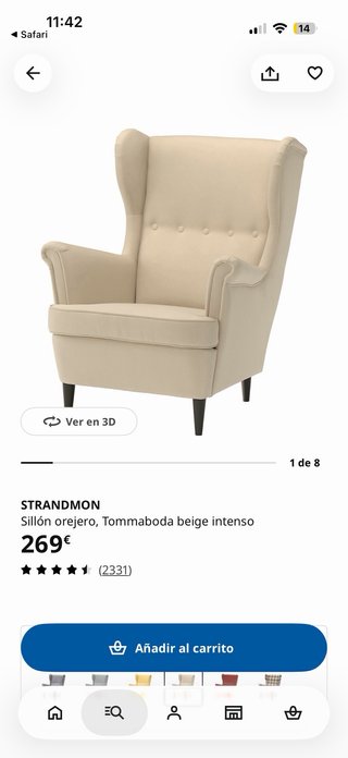 Sillón orejero Ikea Strandmon