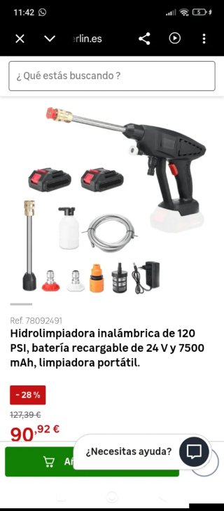 Pistola a presión con batería