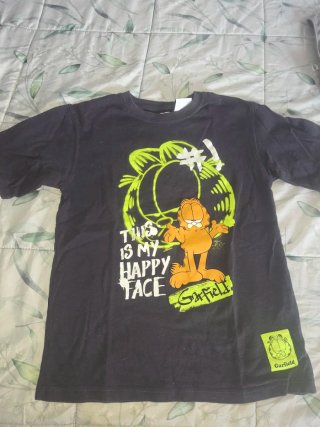 Camiseta Garfield Negra para Niño