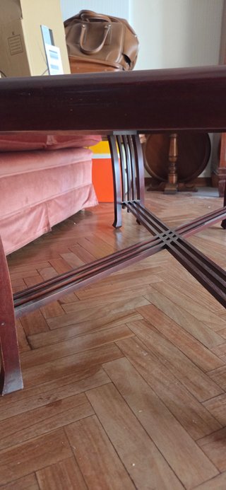 Mesa Auxiliar de Madera y Cristal