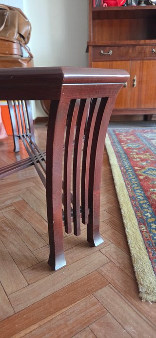 Mesa Auxiliar de Madera y Cristal