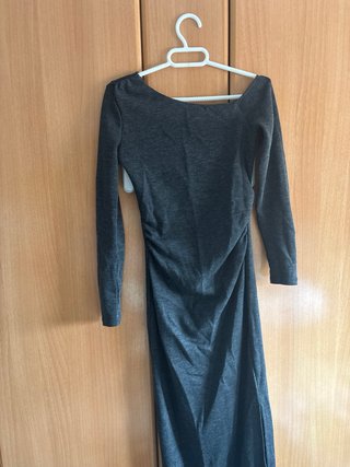 Vestido gris manga larga talla S
