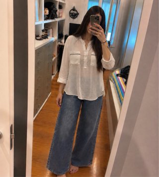 Blusa Amplia Blanca Mango Talla L