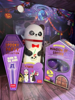 Pack Halloween Legami: Estuche, Bolígrafo y Gomas