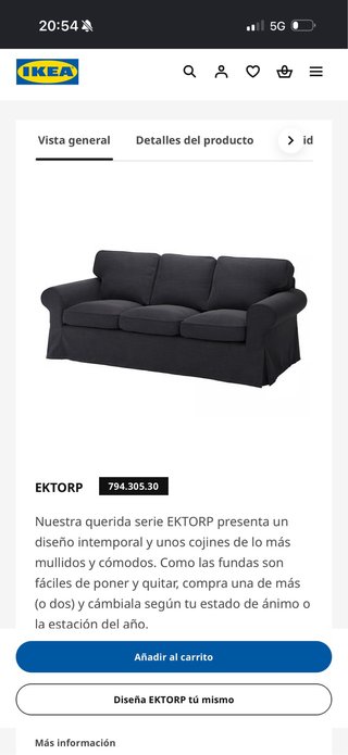 Divano 3 posti IKEA EKTORP a domicilio 20€ a Barcellona