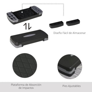 Step de Fitness Negro y Blanco