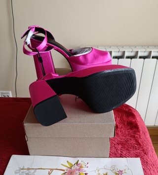 Zapatos tacón plataforma fucsia talla 38