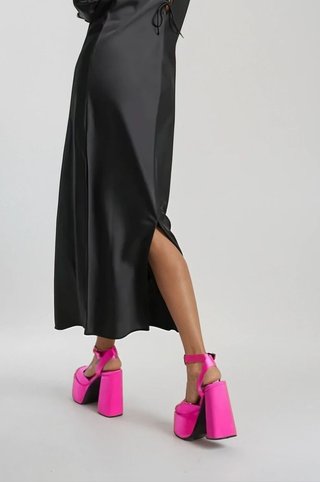 Zapatos tacón plataforma fucsia talla 38