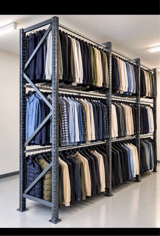 Estanterías Metálica con Barra para Ropa