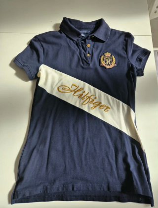 Polo Tommy Hilfiger Azul y Beige