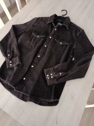 Camisa Vaquera Zara Gris oscura Talla M
