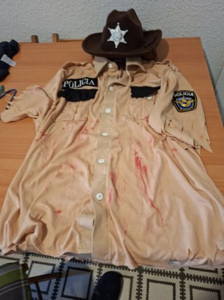 Camisa y sombrero de Policía zombie para Halloween