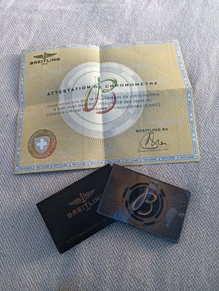 Certificado de Garantía Breitling