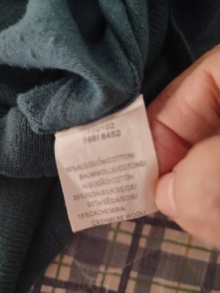Jersey cuello alto fino color verde azulado