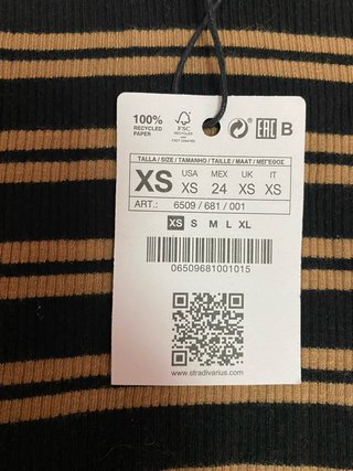 Camiseta de rayas Zara Talla XS