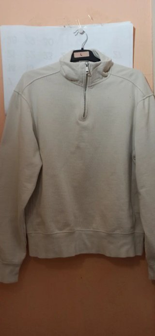 Sudadera Zara Beige Cremallera Talla L