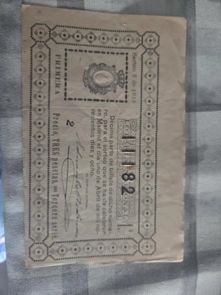 Décimo Lotería Nacional 1918 Sorteo nº 9 Original