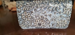 Bolso Clutch de Terciopelo Azul Plata