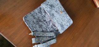 Bolso Clutch de Terciopelo Azul Plata