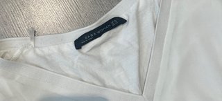 Blusa Blanca Transparente Zara Talla S