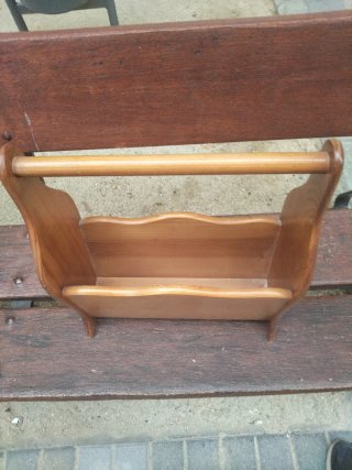Revistero toallero Leñero Madera Maciza vintage