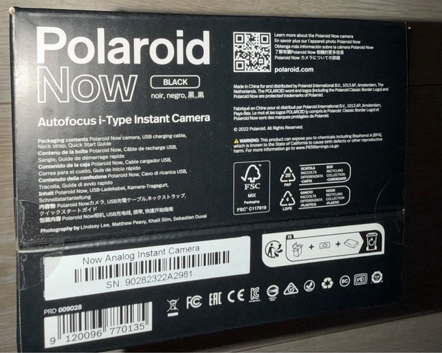 Cámara Instantánea Polaroid Now Negra SIN ESTRENAR