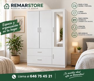 Armario 3 puertas blanco Remarstore