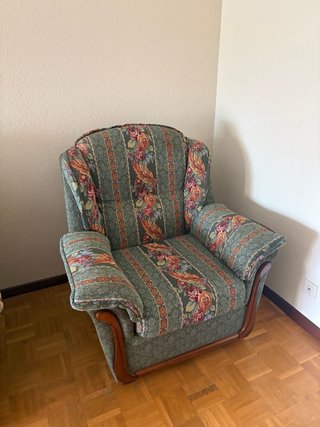 Juego de sofás floral verde