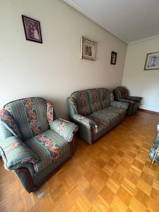 Juego de sofás floral verde