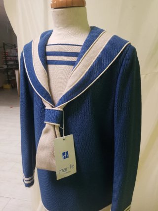 Traje de Comunión Azul y Beige