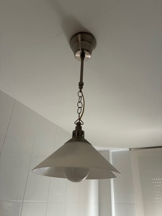 Lámpara colgante cocina/comedor metal y cristal