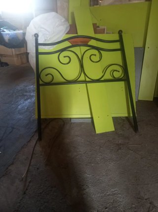 Cabecero de Cama de Metal Negro