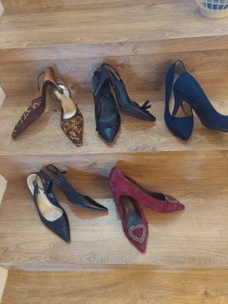 Lote de 5 pares de zapatos de tacón