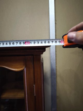 Vitrina expositor madera teca con puertas de crist
