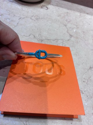 Pulsera Tous Rígida Plata Azul