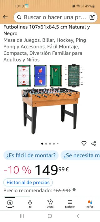 Mesa Multijuegos Futbol, ping pong, billar
