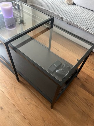 Mesa de centro doble IKEA negra