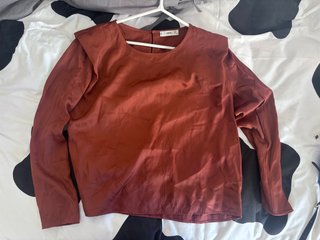 Blusa Mango Marrón con Hombreras