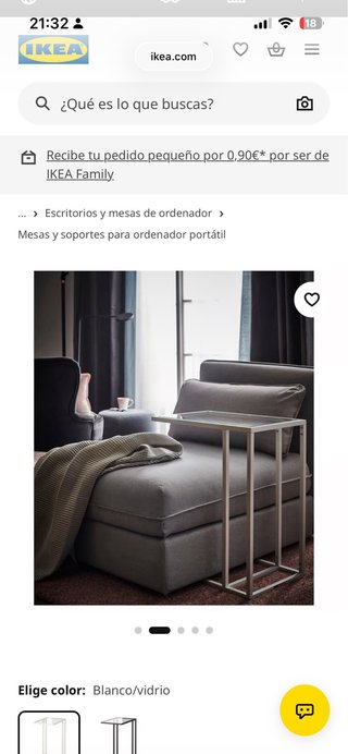 Mesa auxiliar para sofá o cama Ikea
