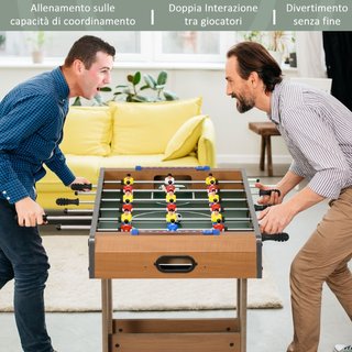 Calcio Balilla Pieghevole in Legno con 6 Aste, 18